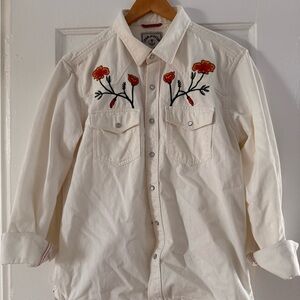 Iron & Resin Pearl Snap Embroidered Western Shirt